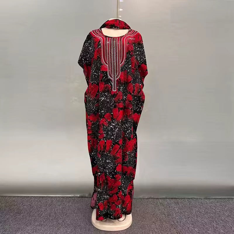 Boubou avec voile assorti