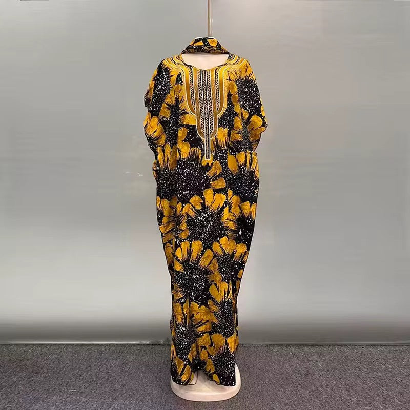 Boubou avec voile assorti