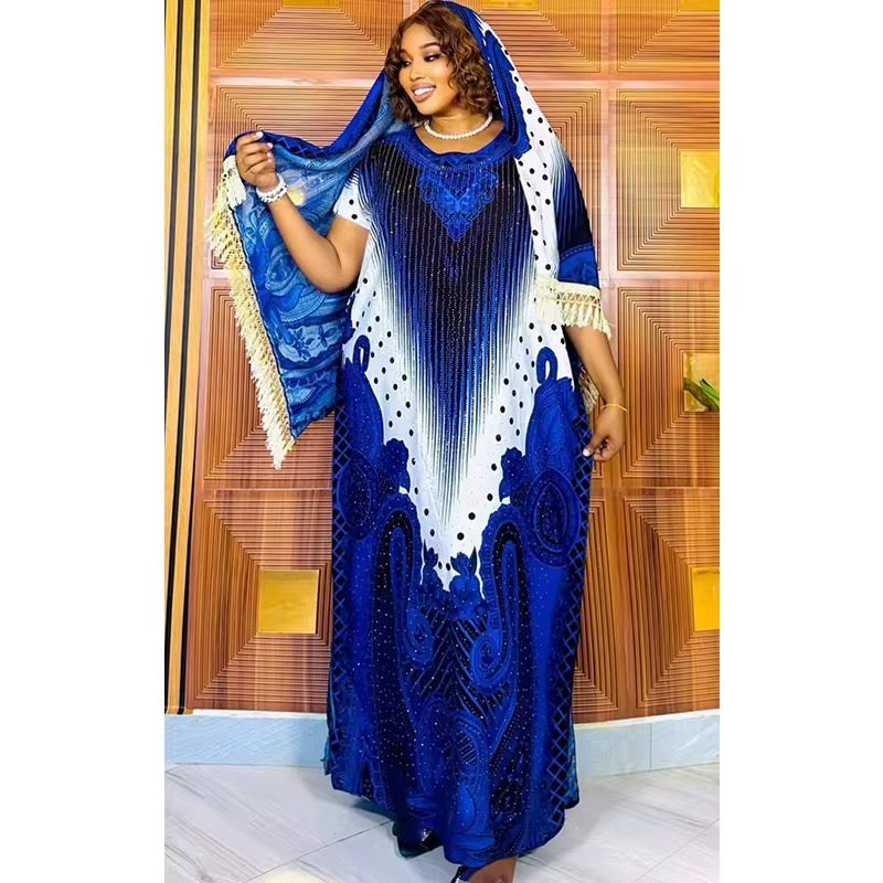 Boubou avec voile assorti