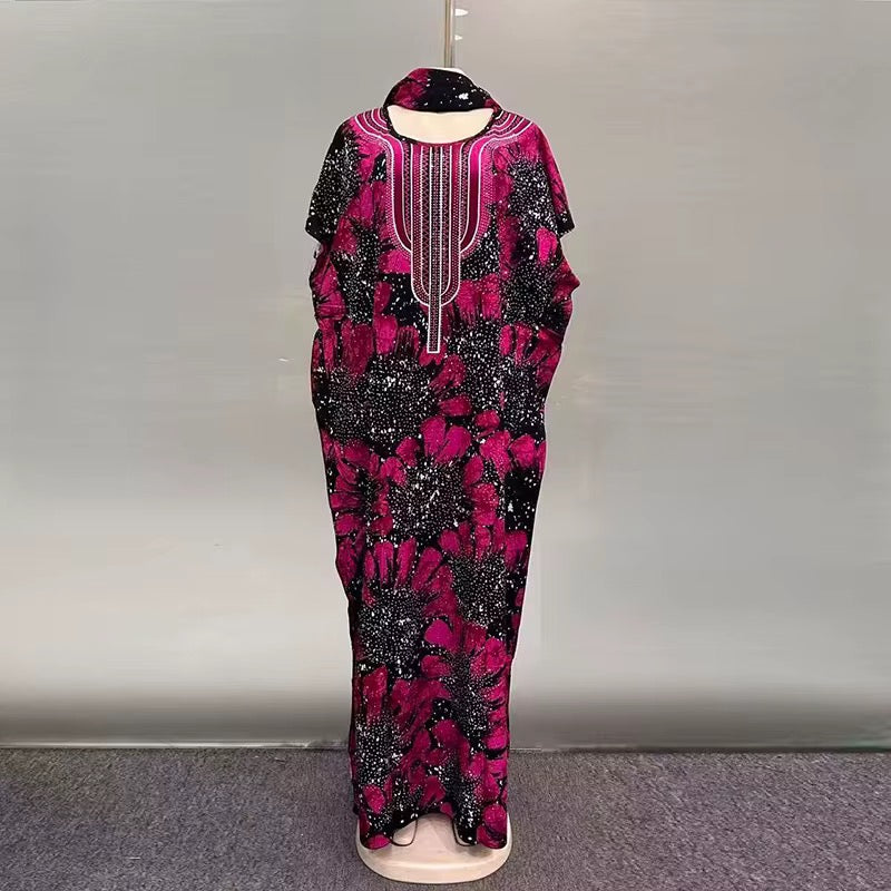 Boubou avec voile assorti