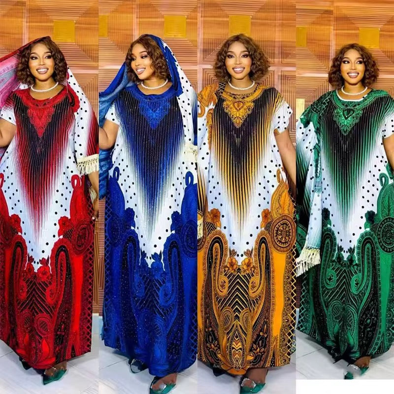 Boubou avec voile assorti