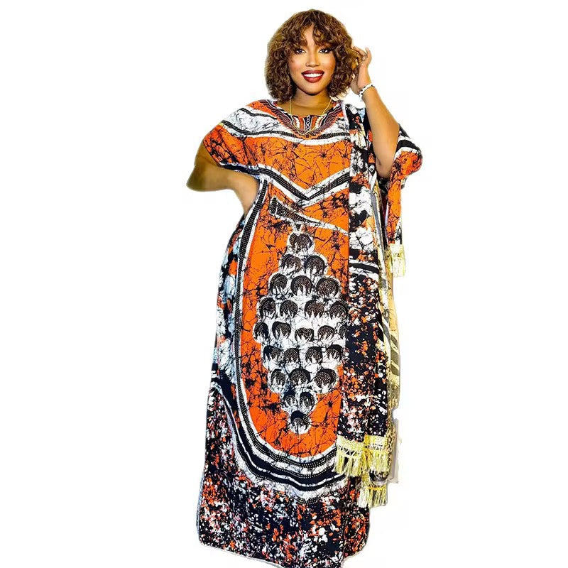 Boubou avec voile assorti