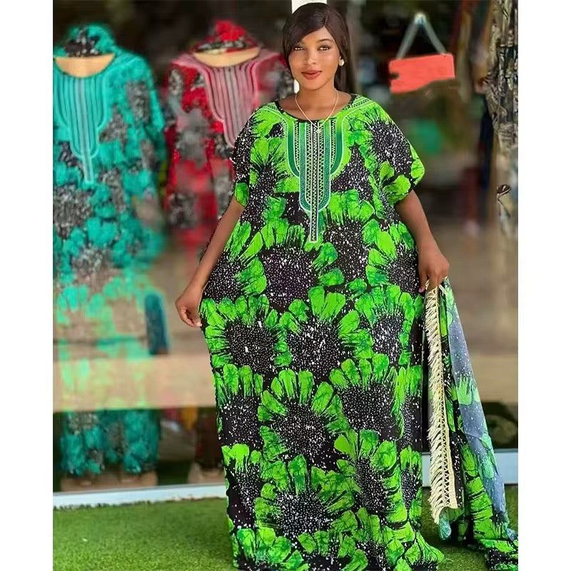 Boubou avec voile assorti