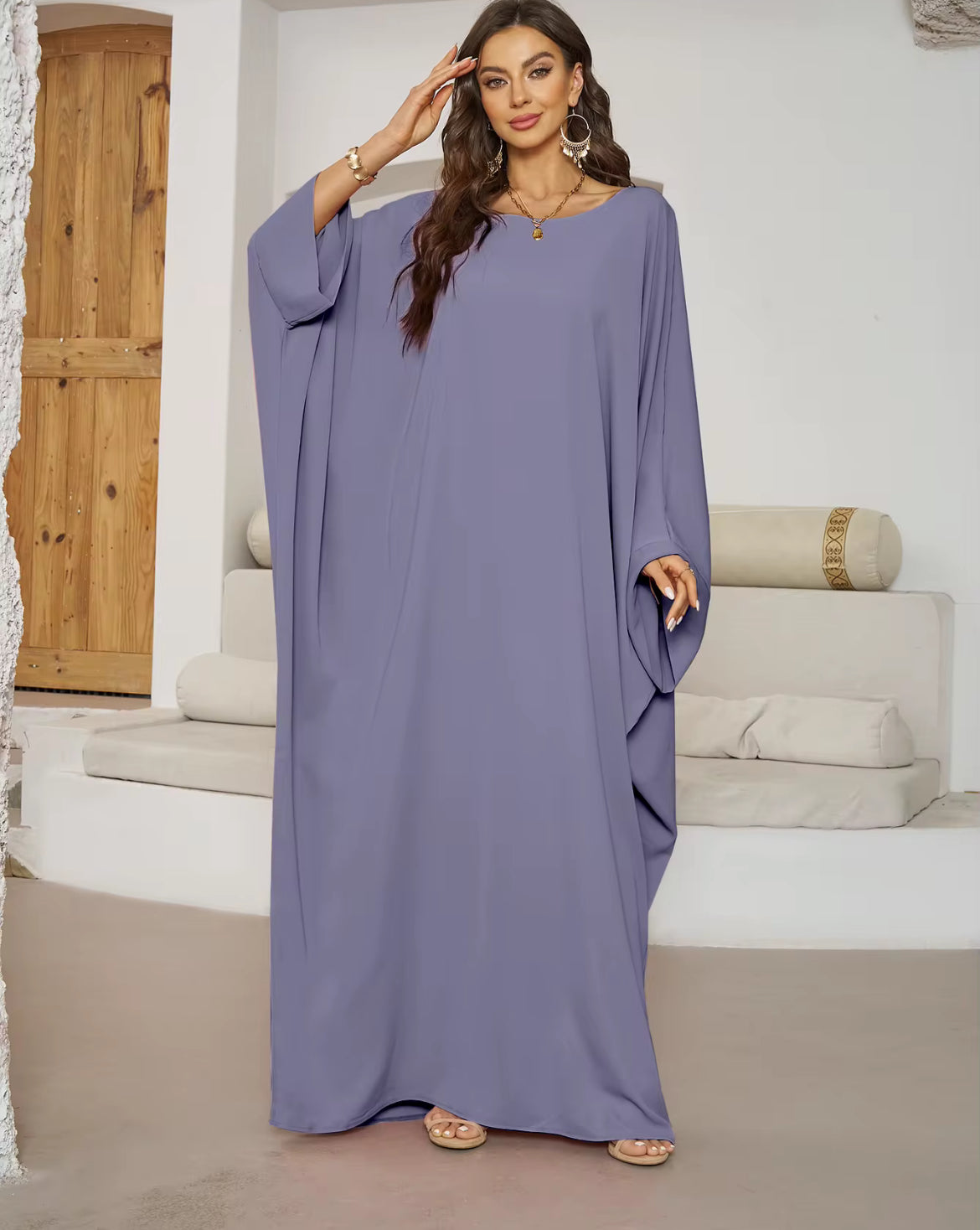 ABAYA PAPILLON AVEC FOULARD ASSORTI