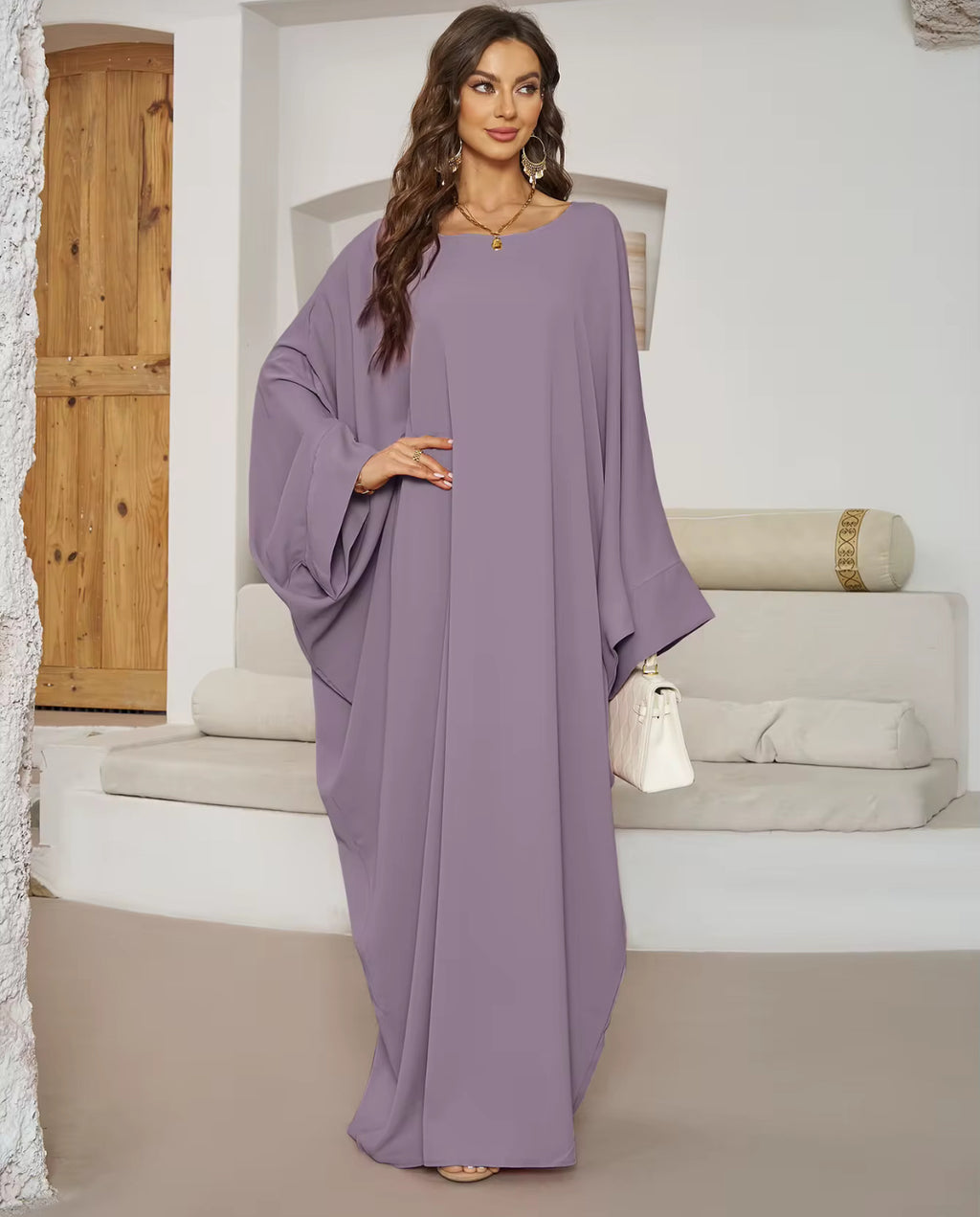 ABAYA PAPILLON AVEC FOULARD ASSORTI