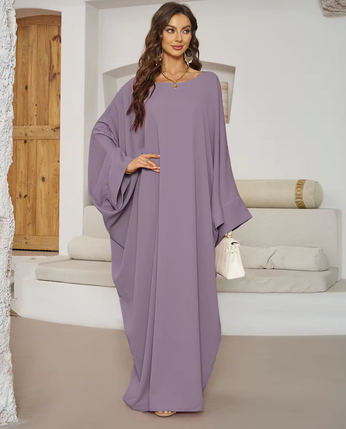 ABAYA PAPILLON AVEC FOULARD ASSORTI