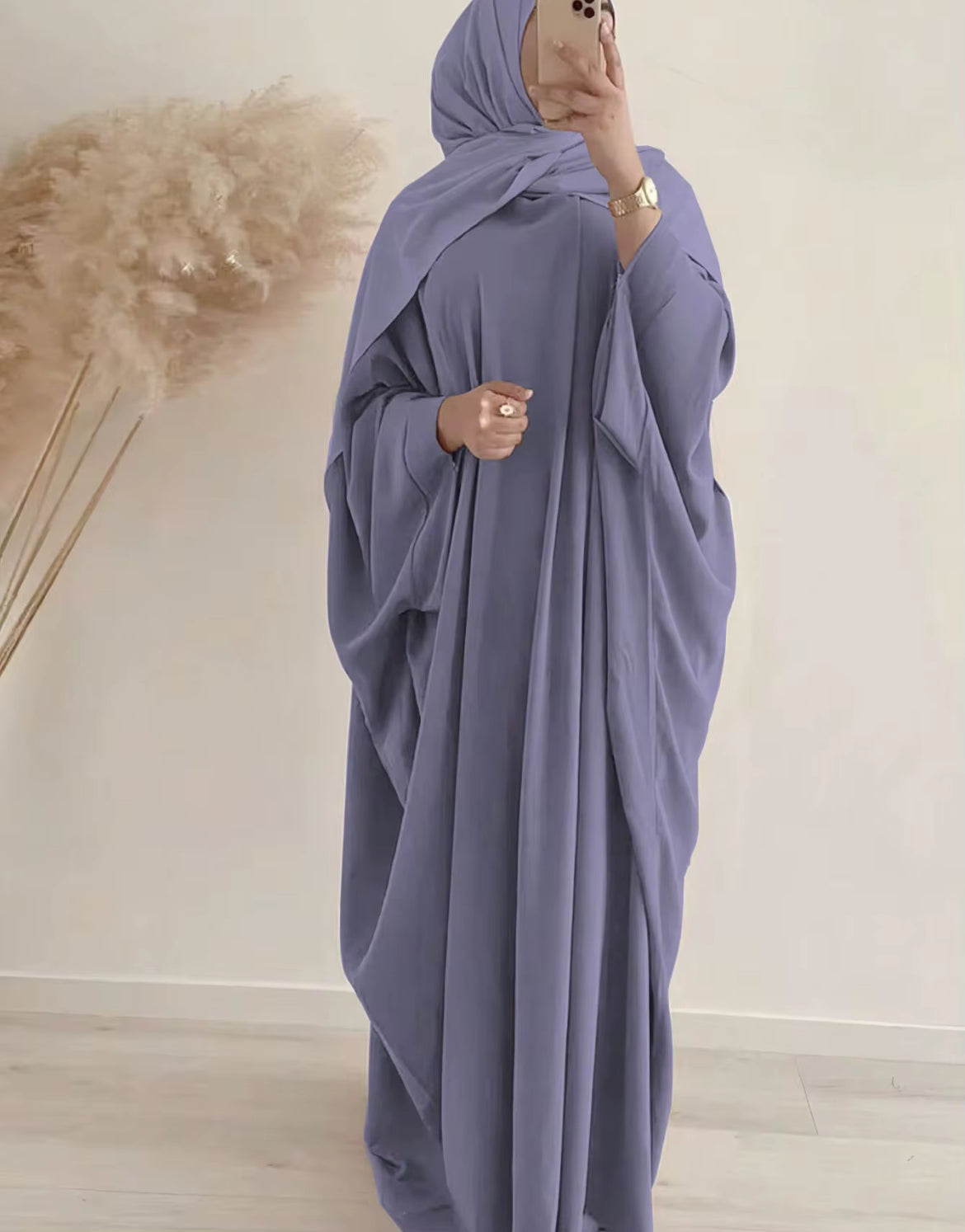 ABAYA PAPILLON AVEC FOULARD ASSORTI