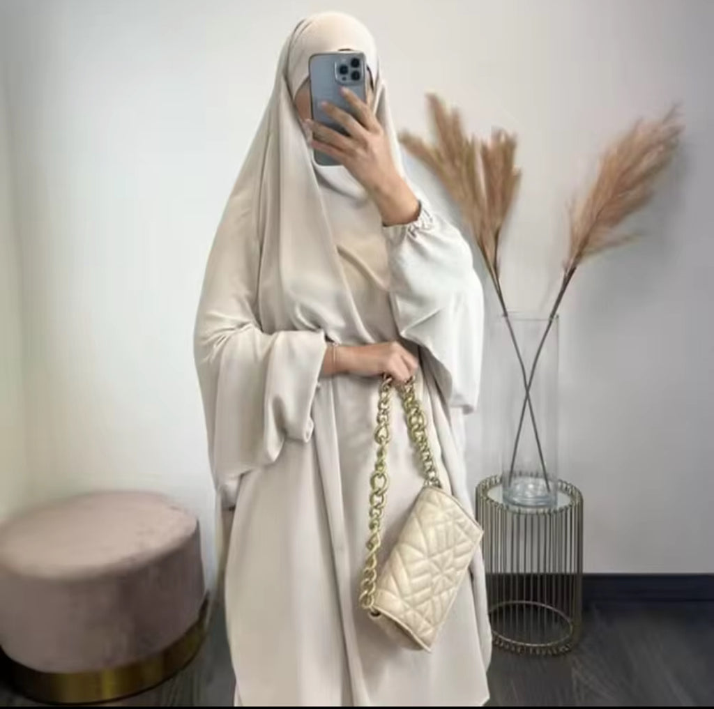 🌸 Ensemble Khimar & Jupe 2 Pièces en Tissu Jazz – Confort Ultime & Modestie