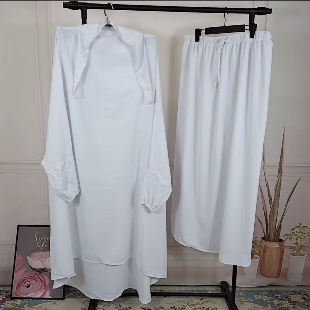 🌸 Ensemble Khimar & Jupe 2 Pièces en Tissu Jazz – Confort Ultime & Modestie