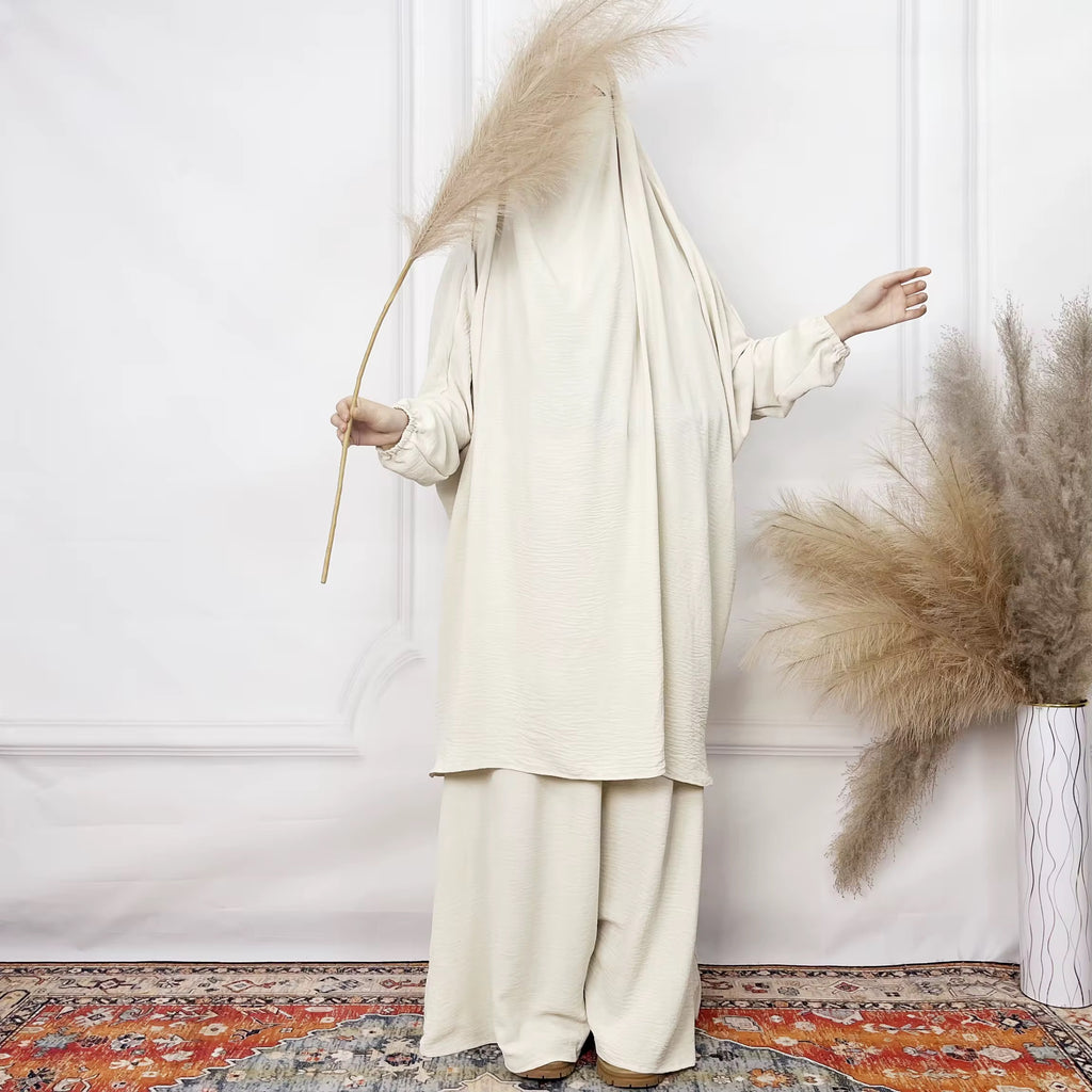 🌸 Ensemble Khimar & Jupe 2 Pièces en Tissu Jazz – Confort Ultime & Modestie