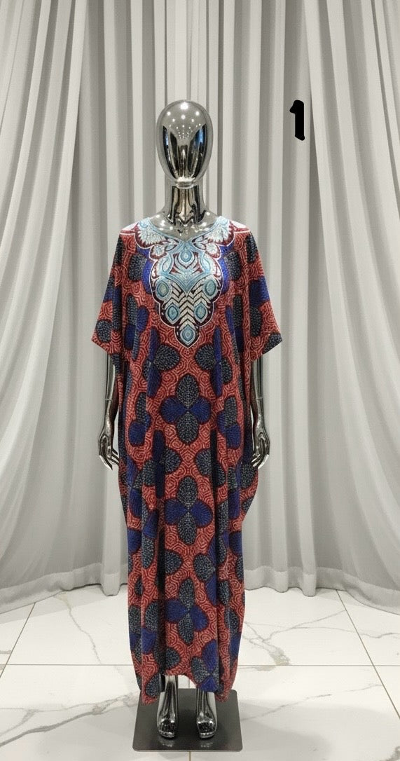 ROBE GÉO avec foulard assorti