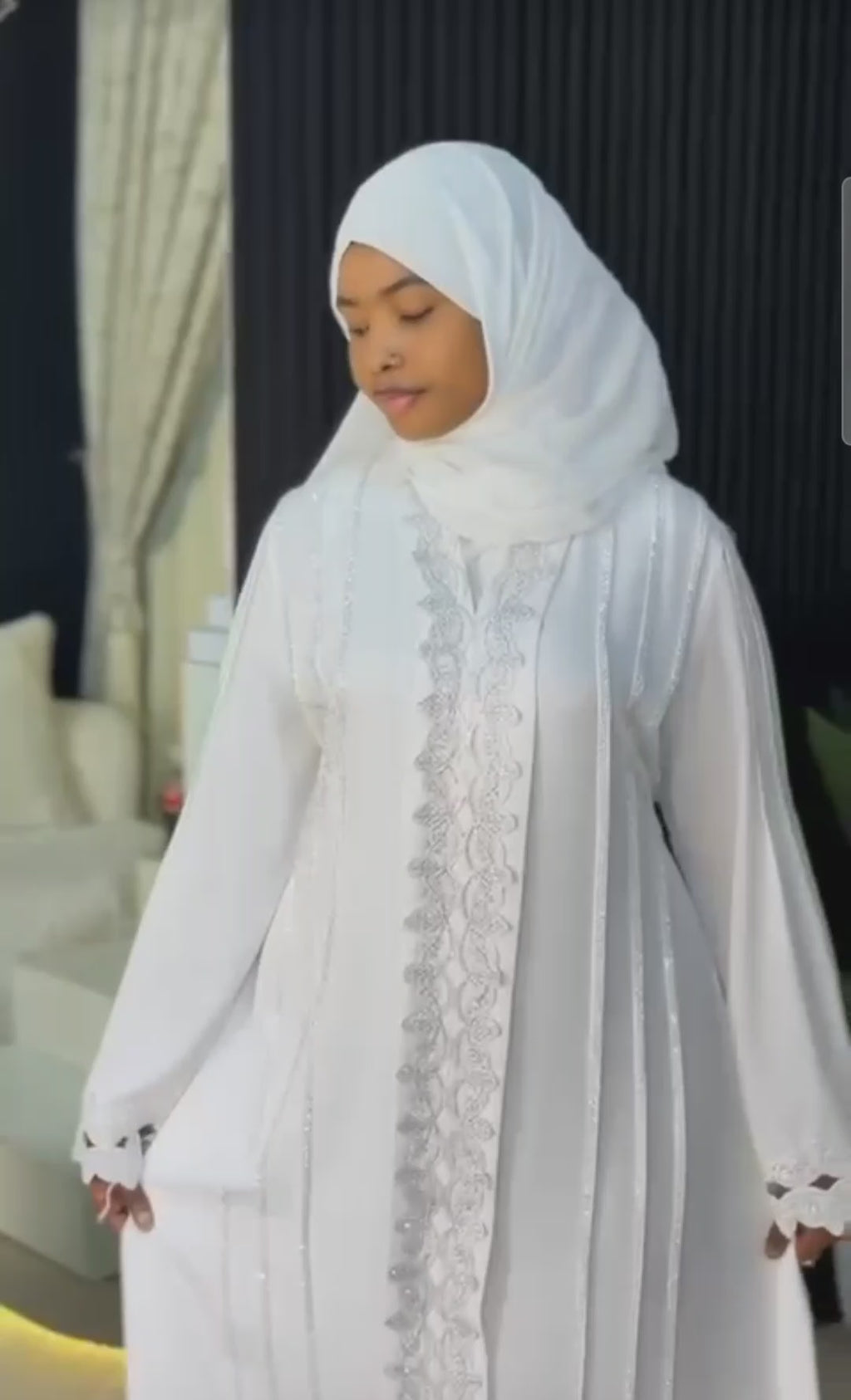 Abaya Élégance white