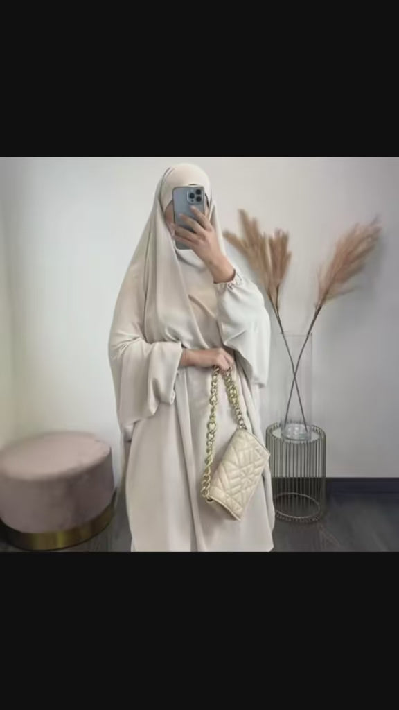 🌸 Ensemble Khimar & Jupe 2 Pièces en Tissu Jazz – Confort Ultime & Modestie