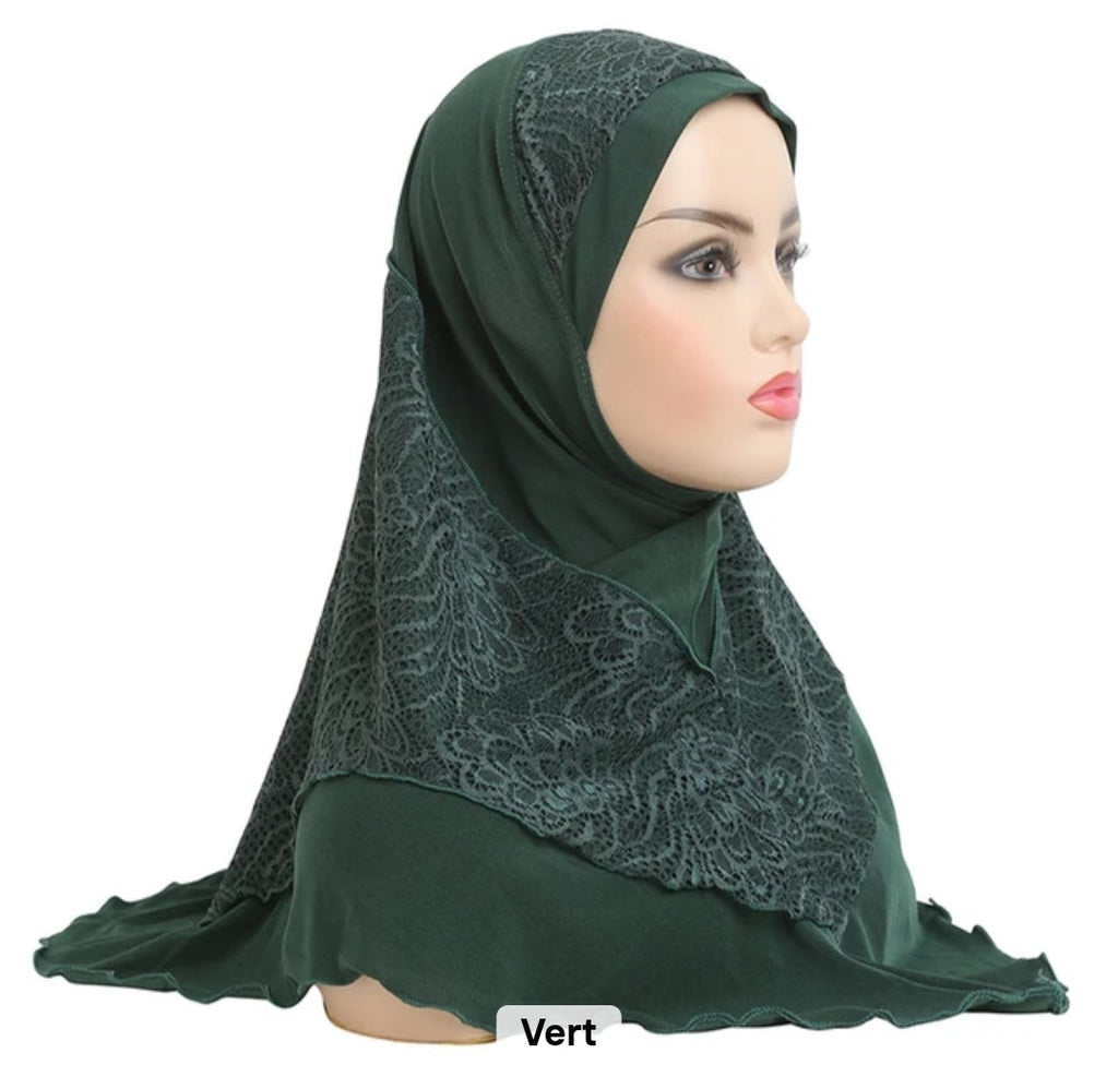 Hijab dentelle à enfiler