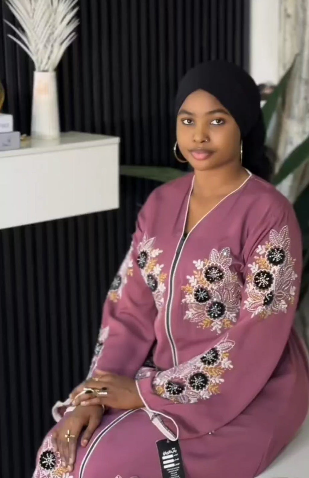 Abaya Flores violet