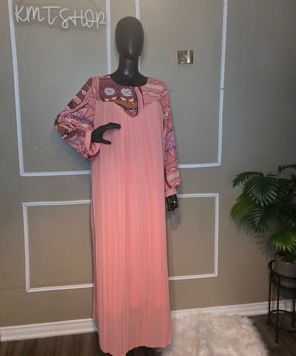 Robe Maxi Plissé Chic