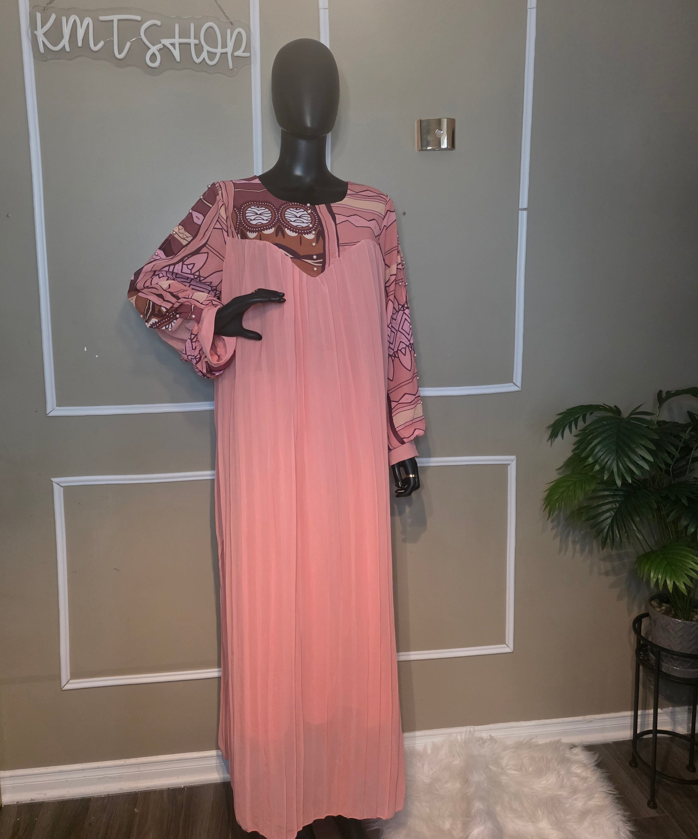 Robe Maxi Plissé Chic