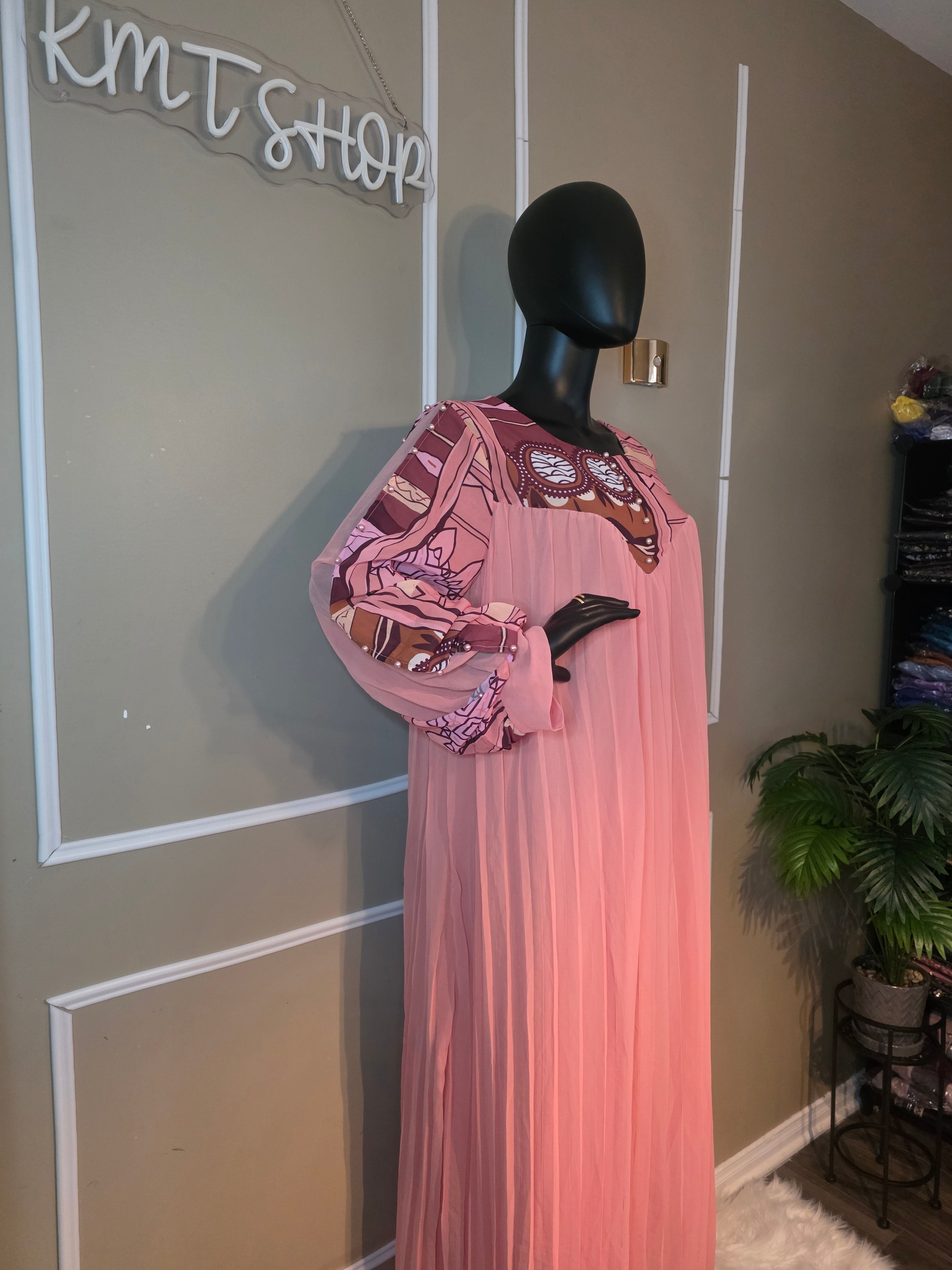 Robe Maxi Plissé Chic