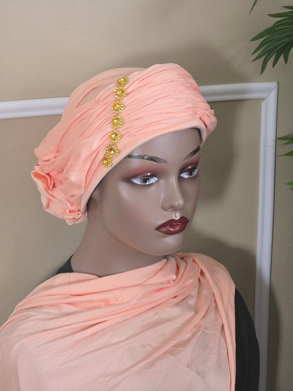 Turban strass avec foulard assorti