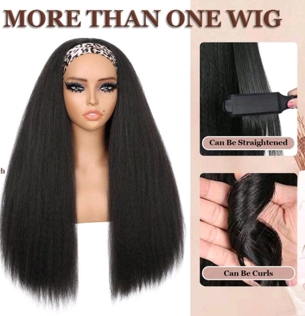 Perruque Bandeau Yaki Naturelle  26 pouces brésilienne Human hair – Volume & Élégance Sans Effort
