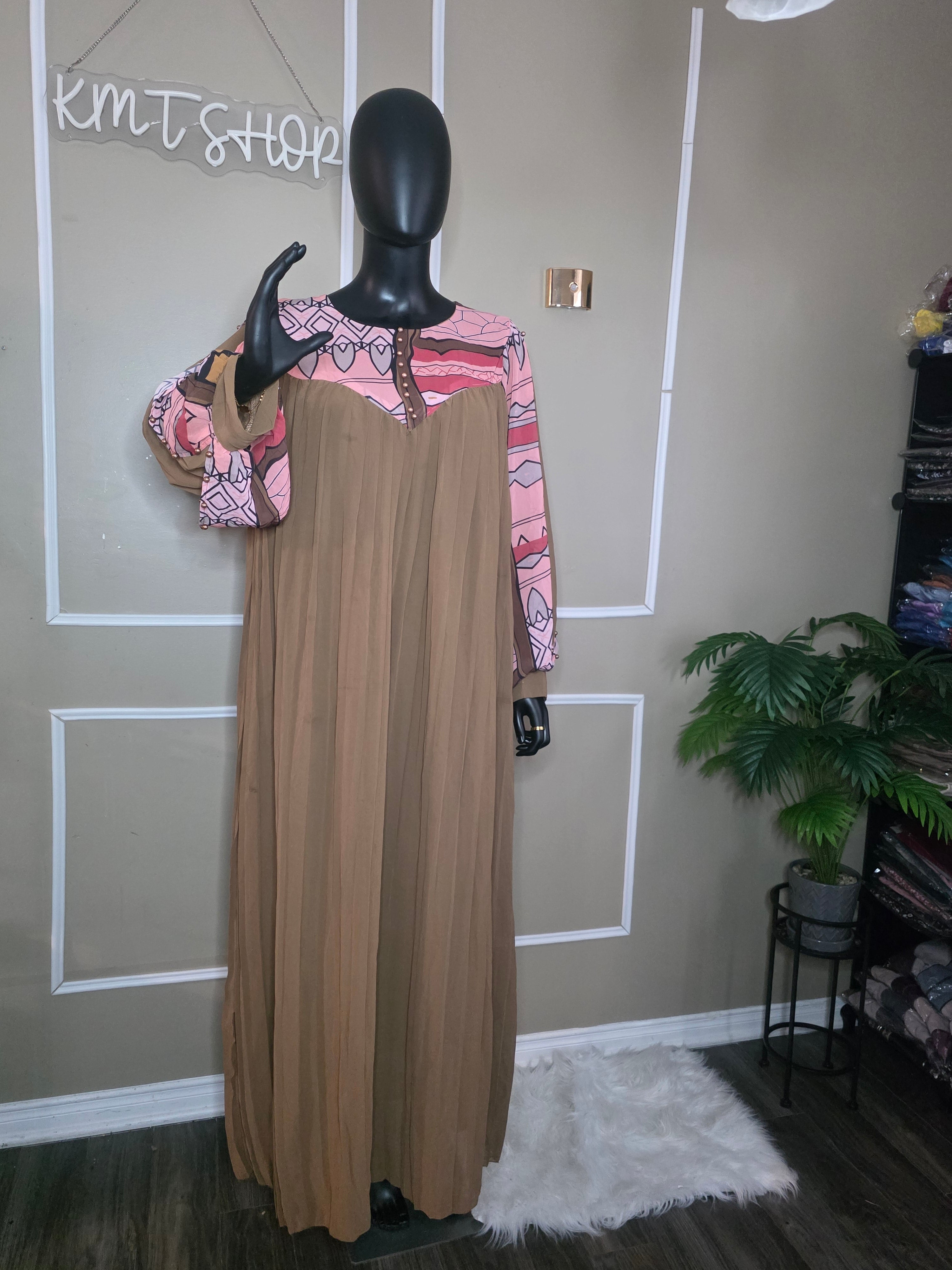 Robe Maxi Plissé chic