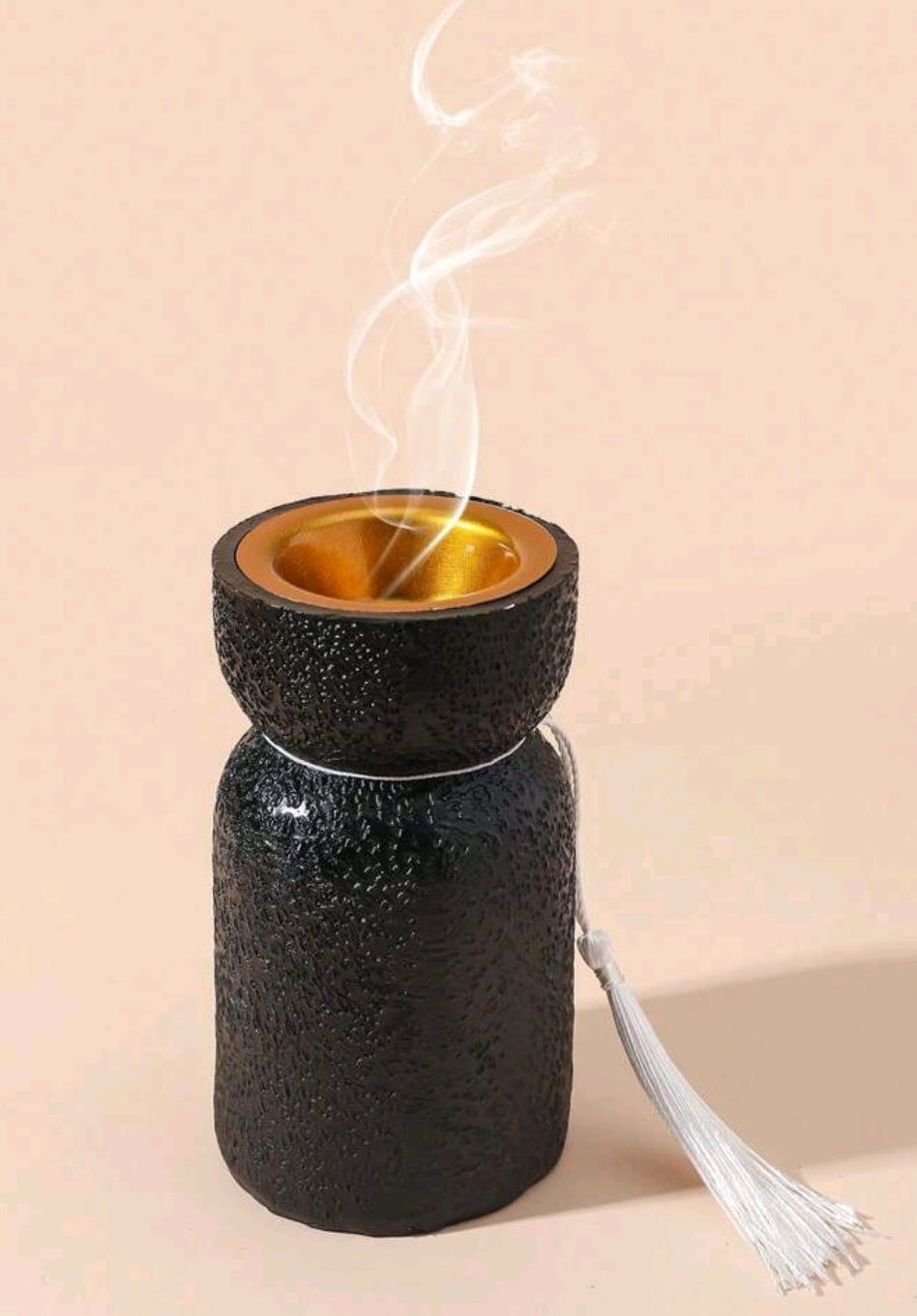 Brûleur d’Encens Artisanal Noir – Élégance Zen