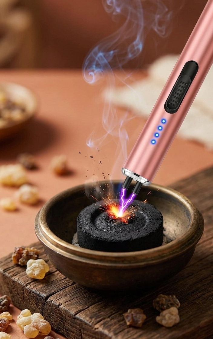 Briquet électrique rechargeable - allumage sans flamme charbon