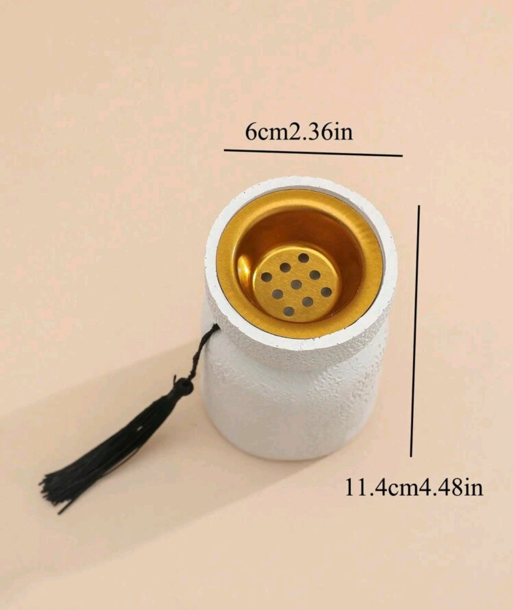 Brûleur d’Encens Artisanal Blanc – Élégance Zen