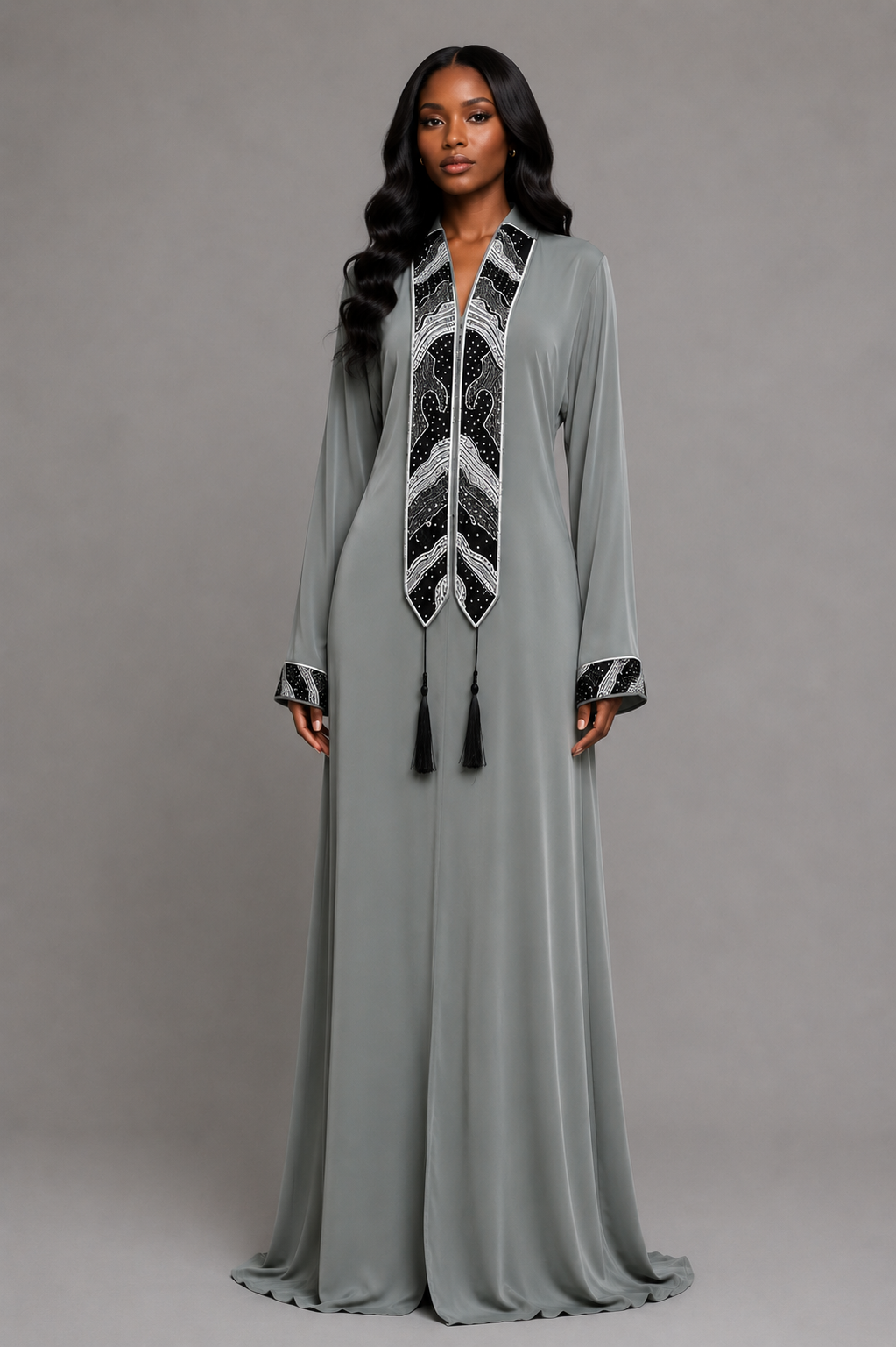 Abaya Strass vert