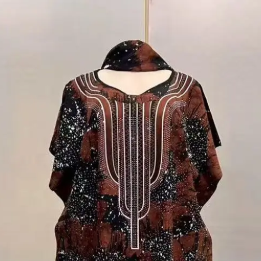 Boubou avec voile assorti