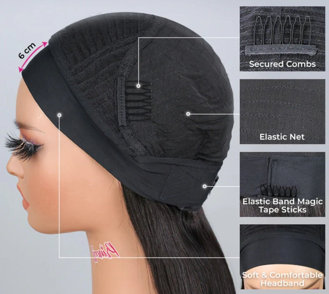 Perruque Bandeau Yaki Naturelle  26 pouces brésilienne Human hair – Volume & Élégance Sans Effort