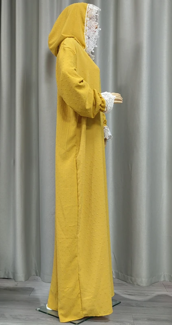 Embroidered hooded dress