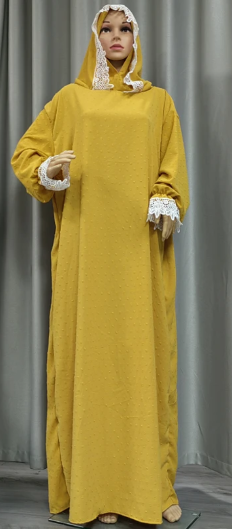 Embroidered hooded dress
