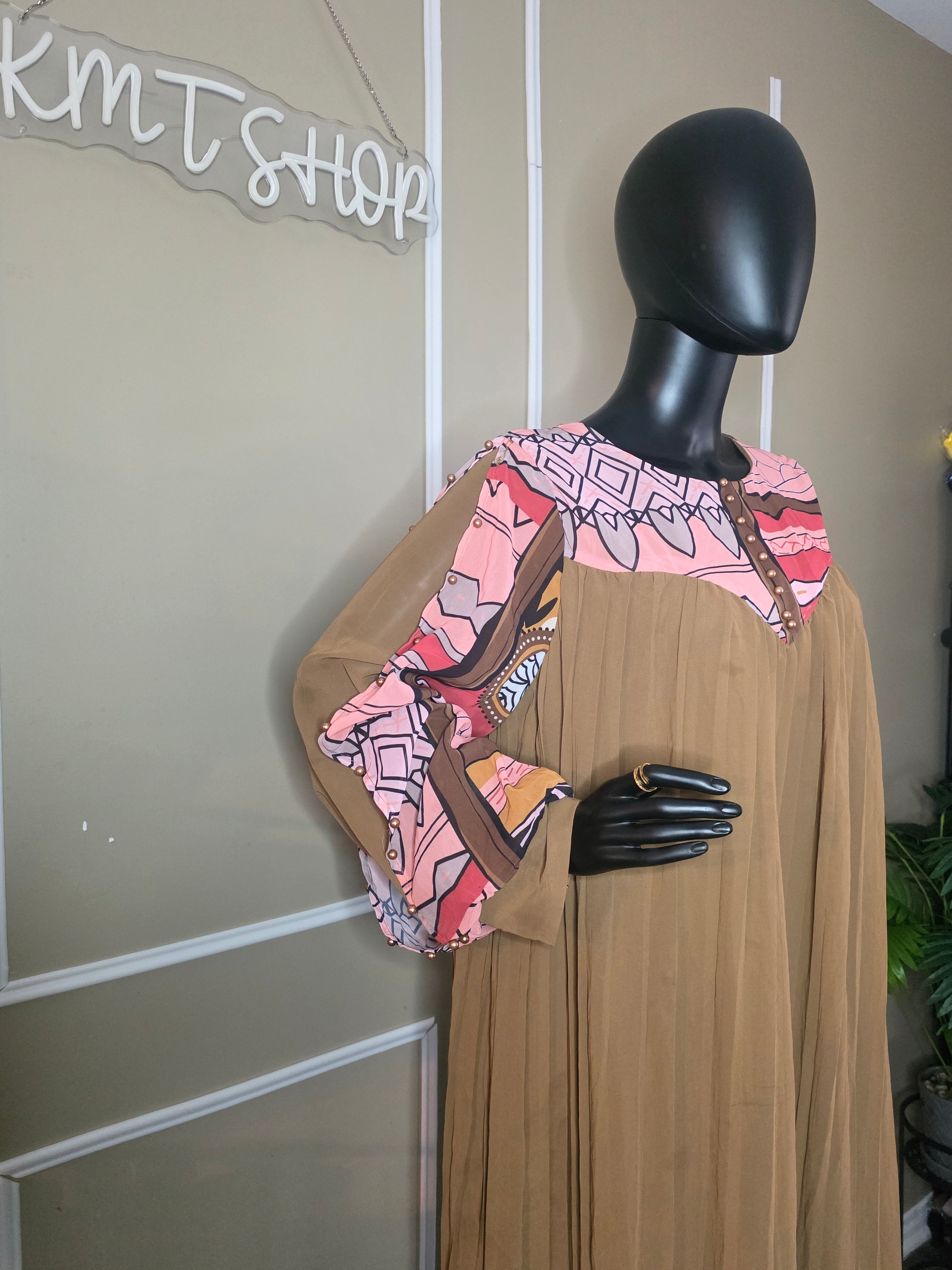 Robe Maxi Plissé chic
