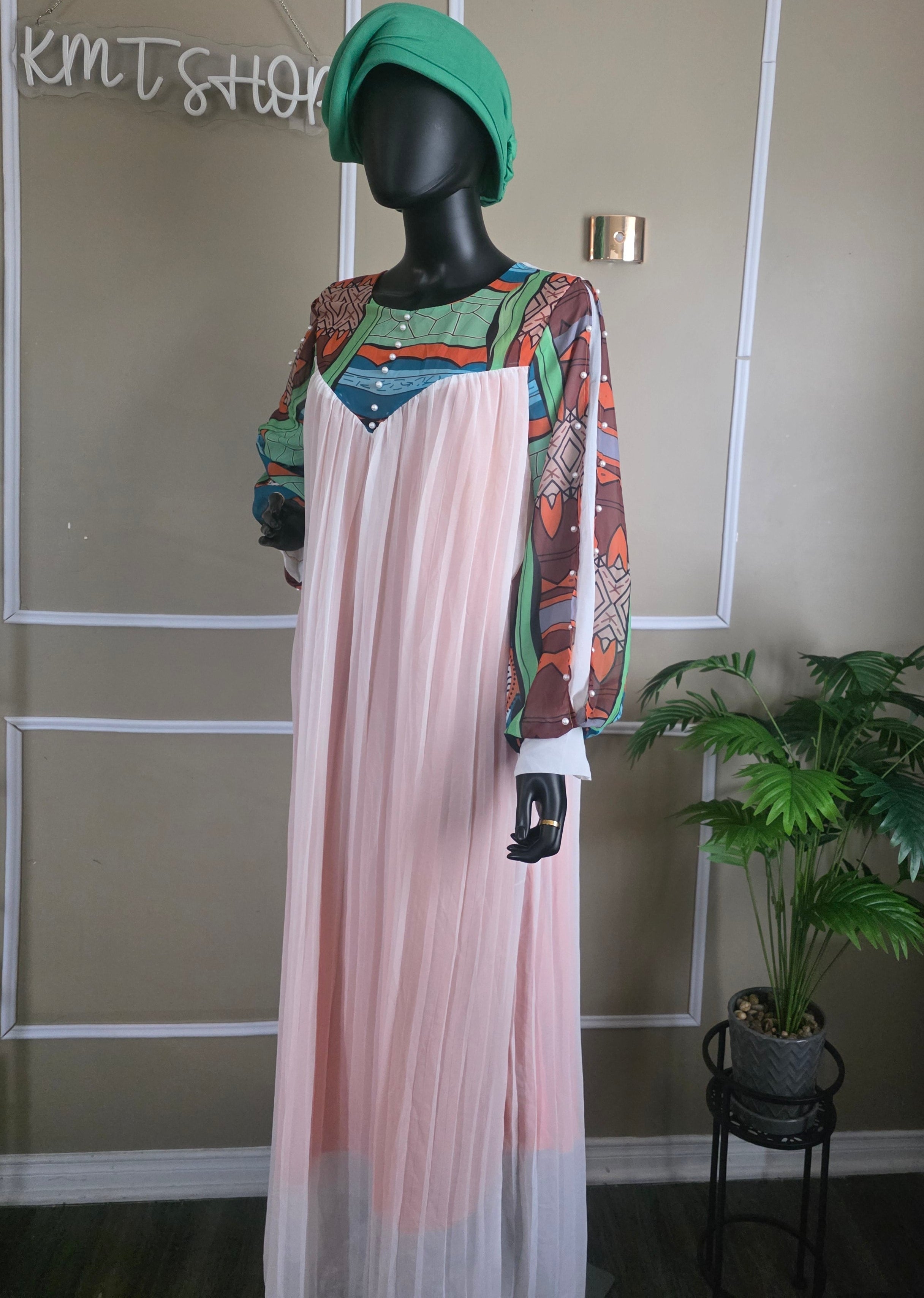 Robe Maxi Plissé chic