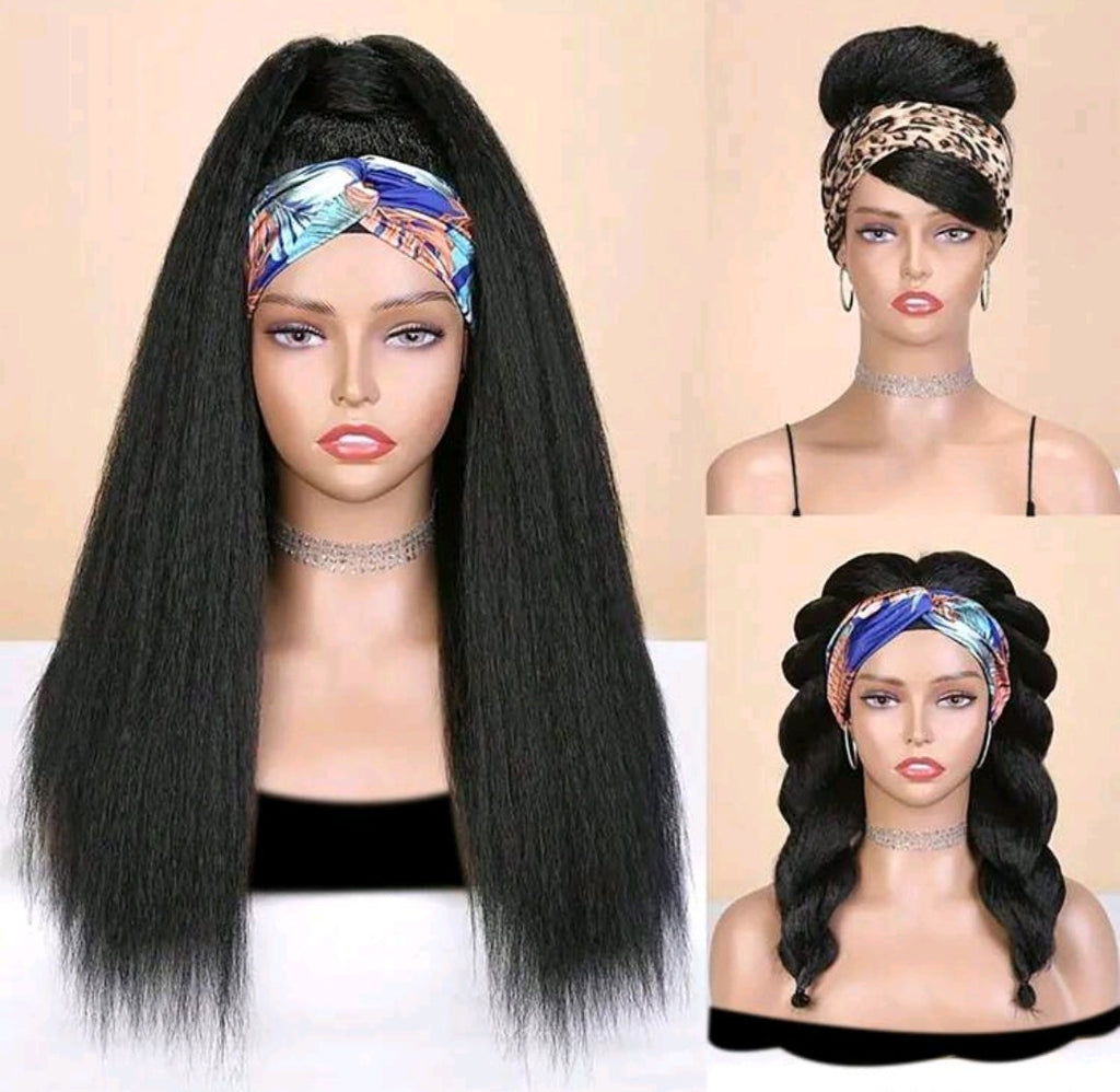 Perruque Bandeau Yaki Naturelle  18 pouces brésilienne human hair – Volume & Élégance Sans Effort