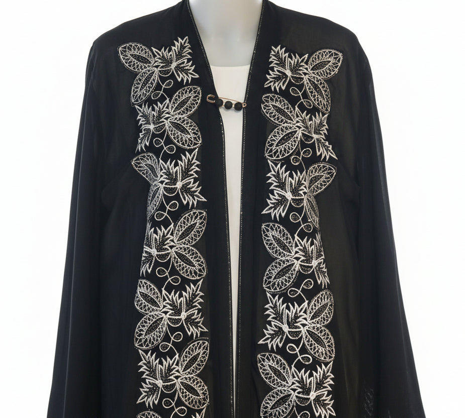 Abaya Noor  - blanc
