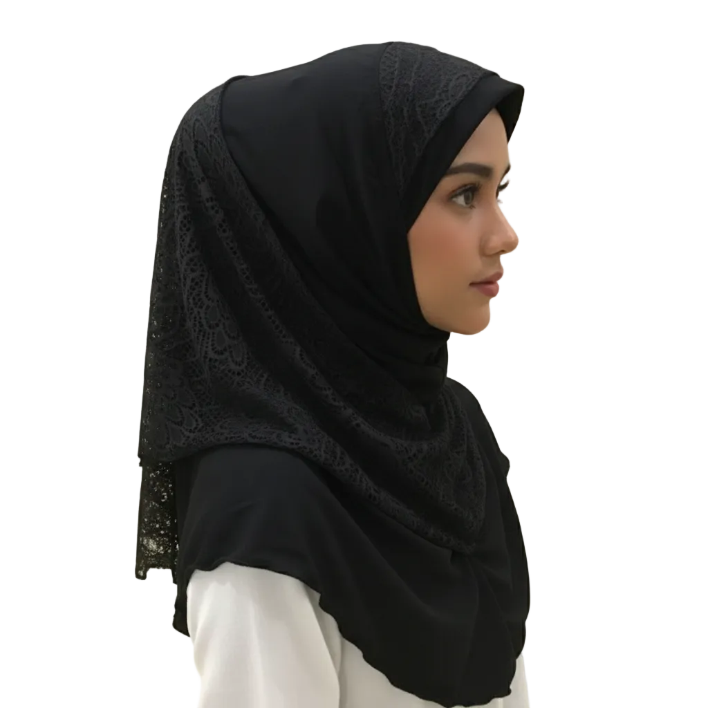 Hijab dentelle à enfiler