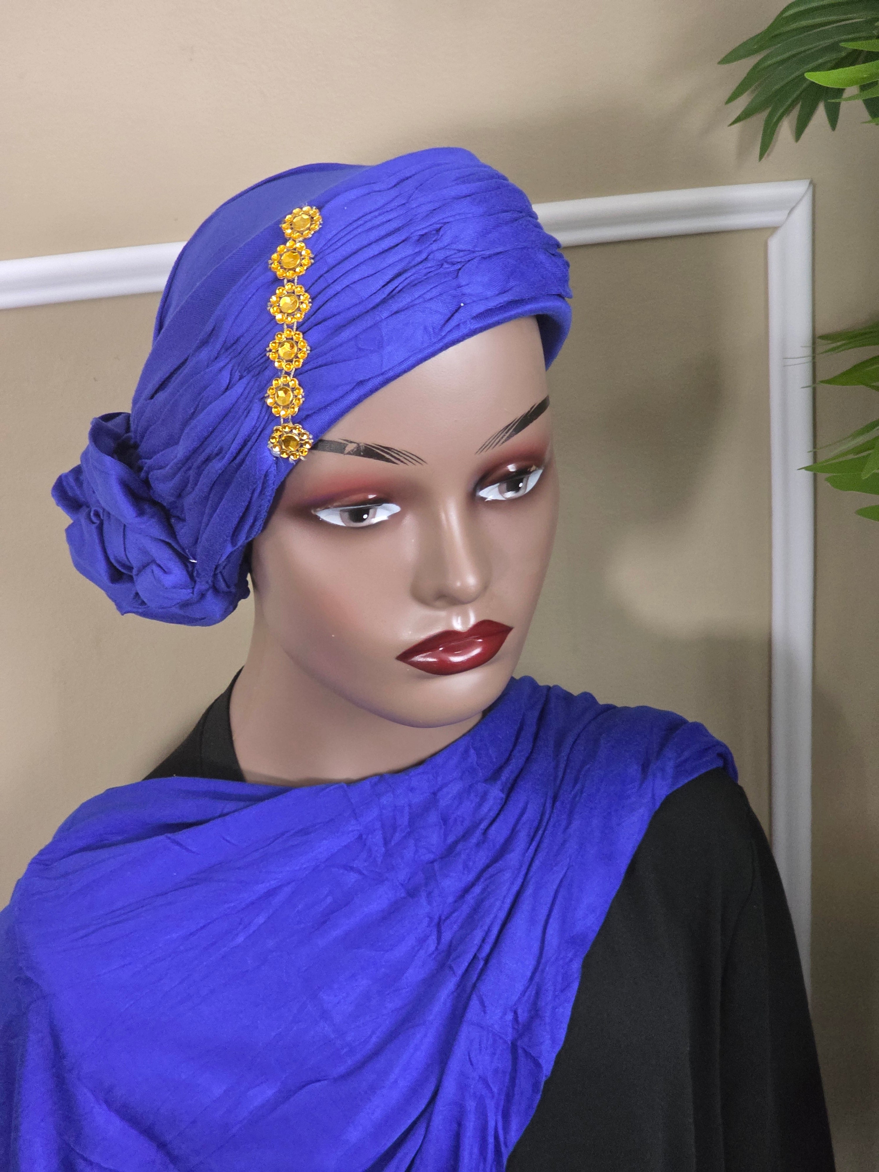 Turban strass avec foulard assorti