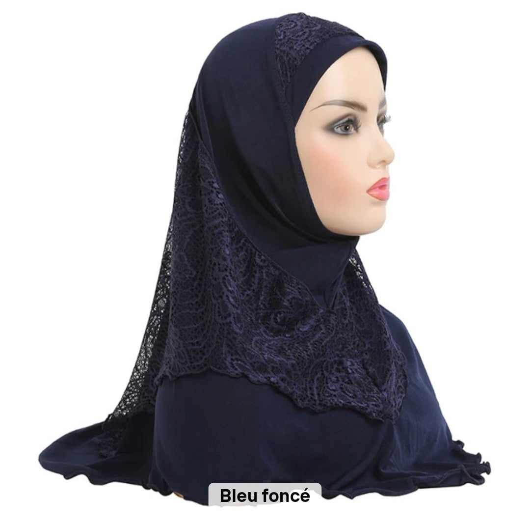 Hijab dentelle à enfiler