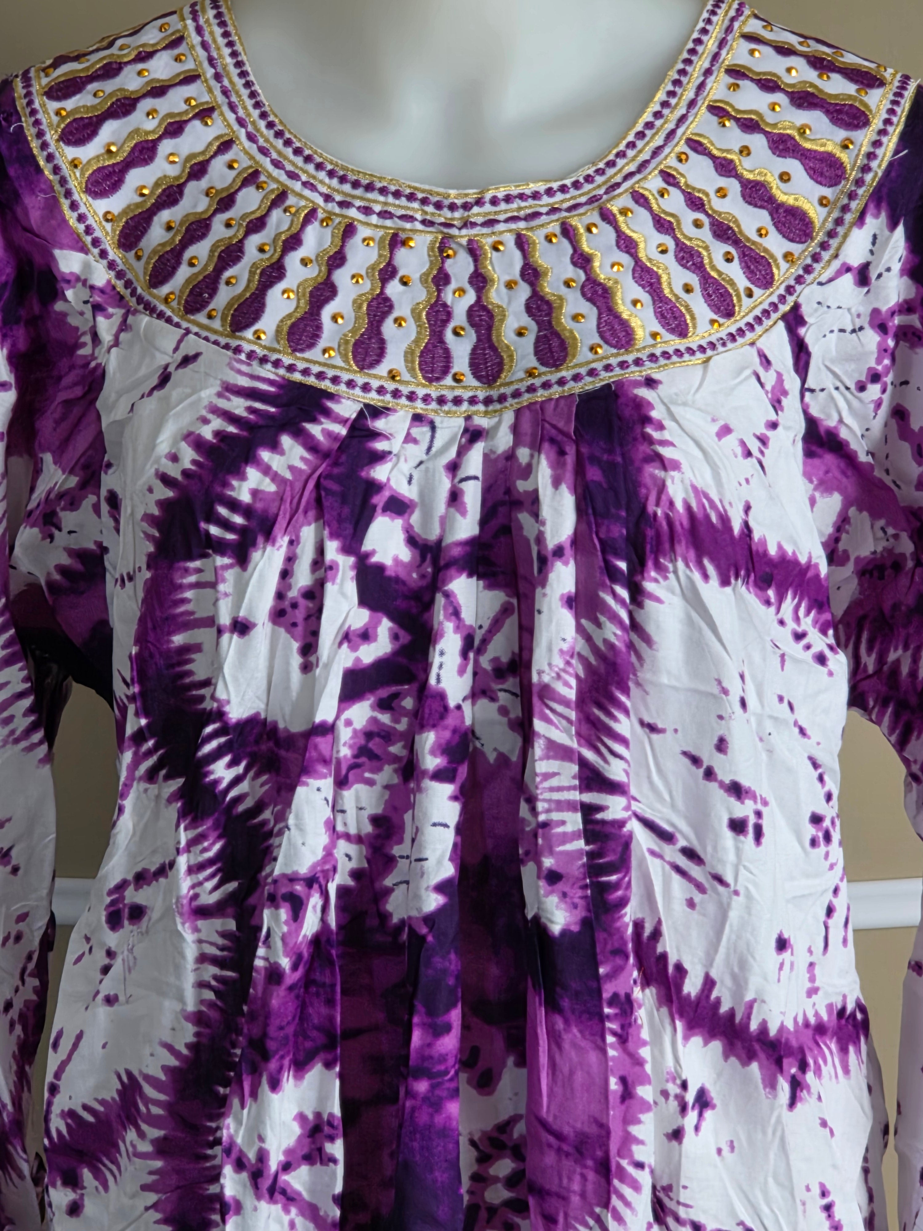 Boubou coton - grand foulard assorti