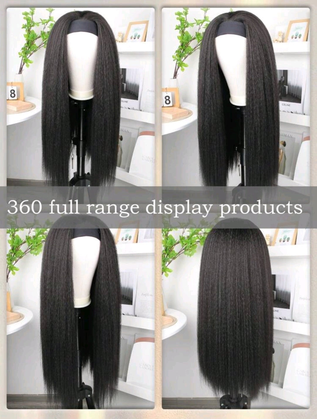 Perruque Bandeau Yaki Naturelle  18 pouces brésilienne human hair – Volume & Élégance Sans Effort