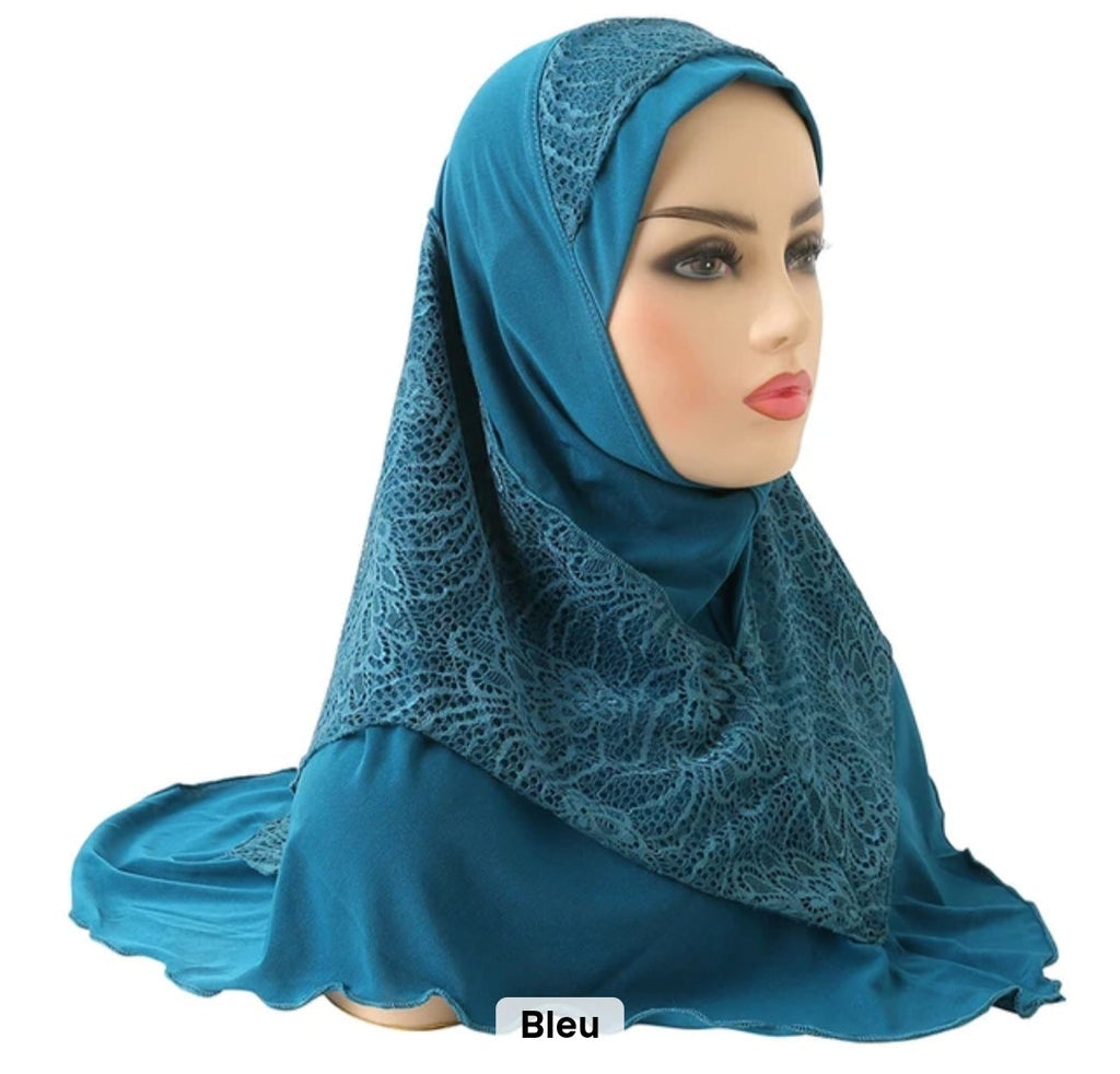 Hijab dentelle à enfiler
