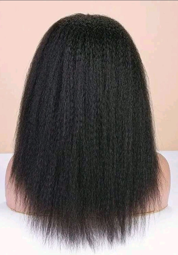 Perruque Bandeau Yaki Naturelle  18 pouces brésilienne human hair – Volume & Élégance Sans Effort