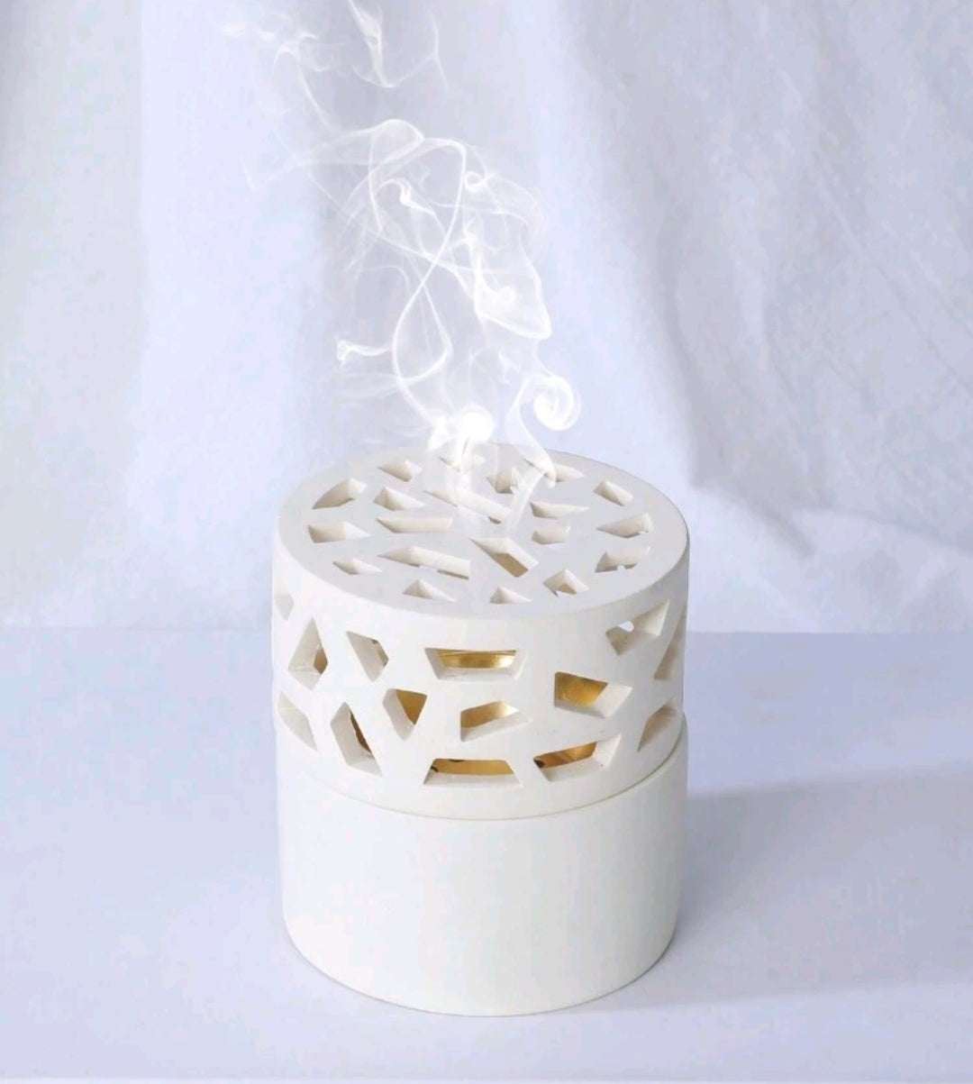 Brûleur d’Encens Architectural - Éclipse Blanche