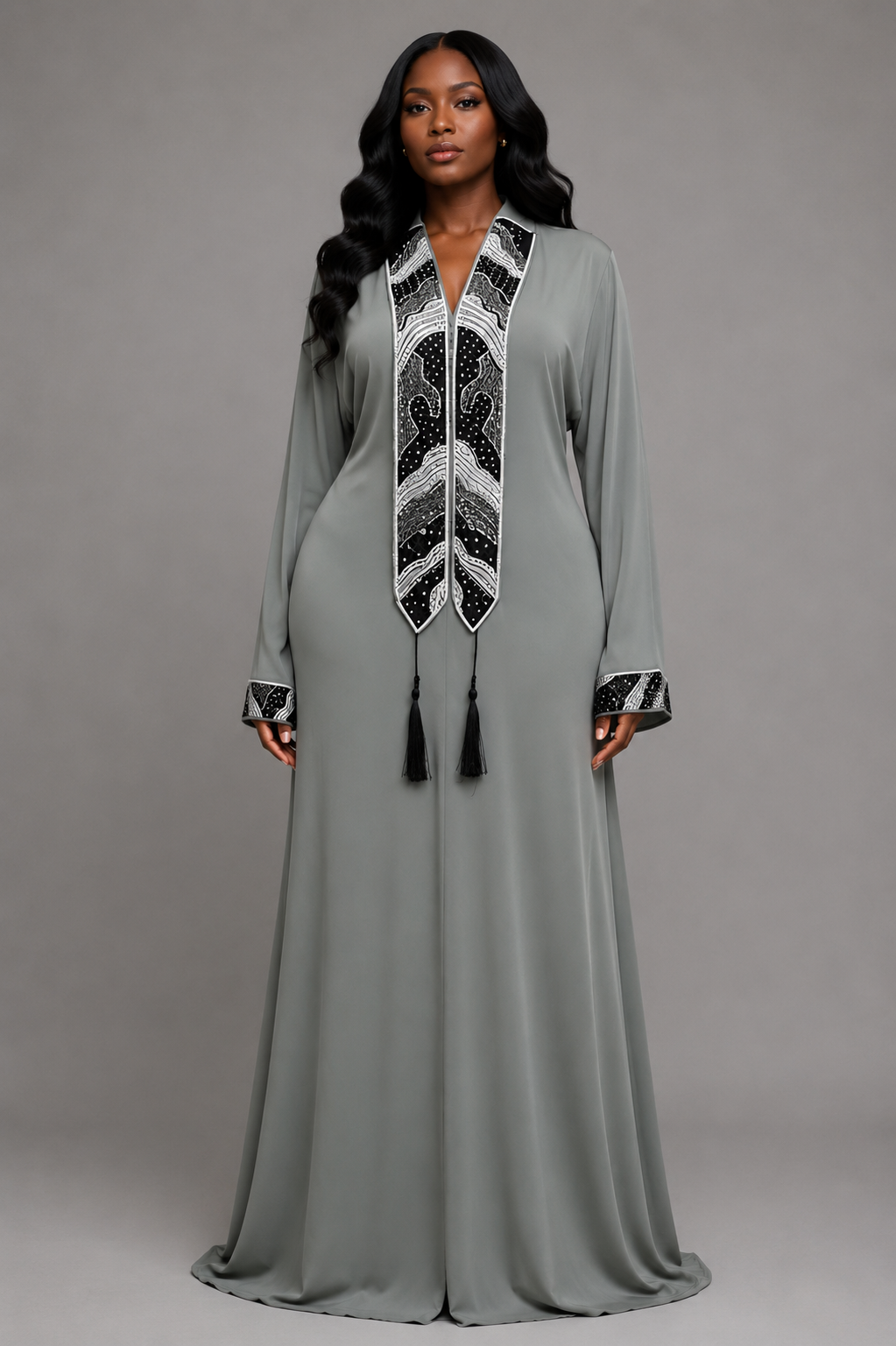 Abaya Strass vert