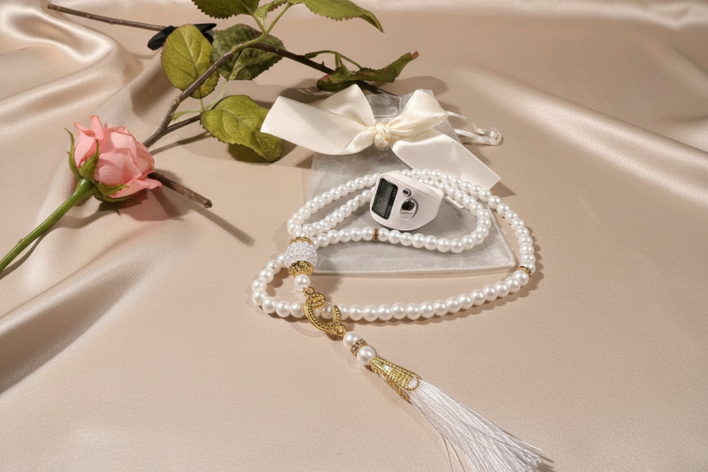 Ensemble Tasbih Blanc