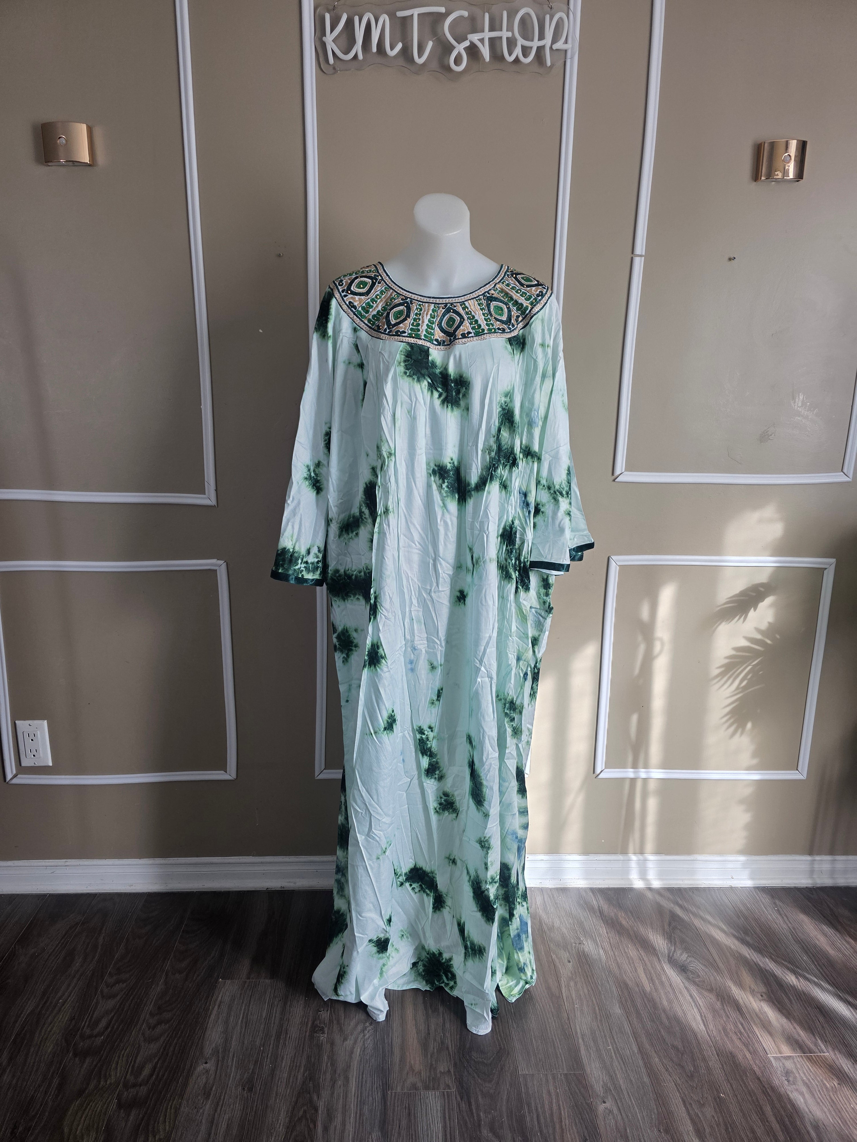 Boubou coton - grand foulard assorti